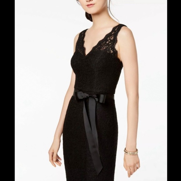 NWT ADRIANNA PAPELL Black Lace Gown - Picture 3 of 6